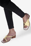 Square toe slip-on Mule Yellow - oobashIndia
