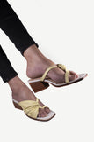 Square toe slip-on Mule Yellow - oobashIndia