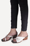 Square toe slip-on Mule White - oobashIndia