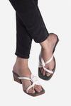 Square toe slip-on Mule White - oobashIndia
