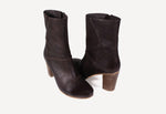 Tess Brown Wooden Heel Boot - oobashIndia
