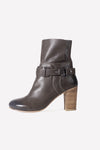 Lea Olive stacked heel - oobashIndia