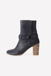 Lea Black Stacked heel boot - oobashIndia