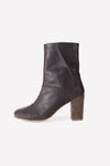 Tess Brown Wooden Heel Boot - oobashIndia
