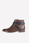 Elena Brown Flat Ankle Boot - oobashIndia