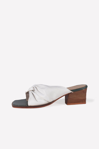 Square toe slip-on Mule White - oobashIndia