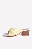 Square toe slip-on Mule Yellow - oobashIndia
