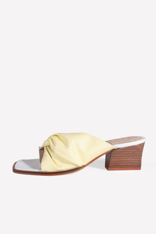 Square toe slip-on Mule Yellow - oobashIndia