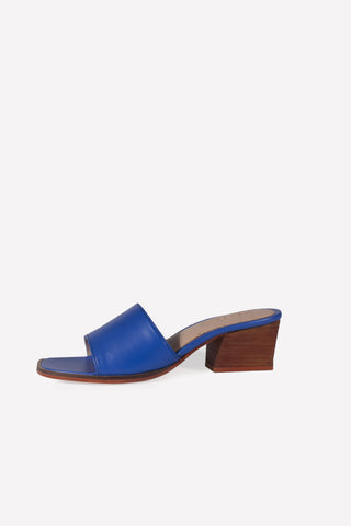 Square toe slip-on Mule Royal Blue - oobashIndia