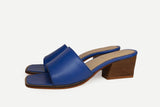 Square toe slip-on Mule Royal Blue - oobashIndia
