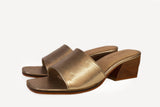 Square toe slip-on Mule Rose Gold - oobashIndia