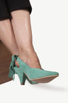 Sling Back Pump Olivia Emerald Green - oobashIndia