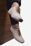 Lace up Flats Derby Shoe Natural - oobashIndia