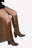 Delevinge Cognac Tall Boot - oobashIndia