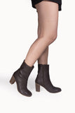 Tess Brown Wooden Heel Boot - oobashIndia