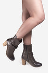 Lea Olive stacked heel - oobashIndia
