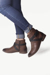 Elena Brown Flat Ankle Boot - oobashIndia