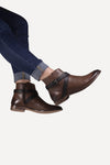 Elena Brown Flat Ankle Boot - oobashIndia